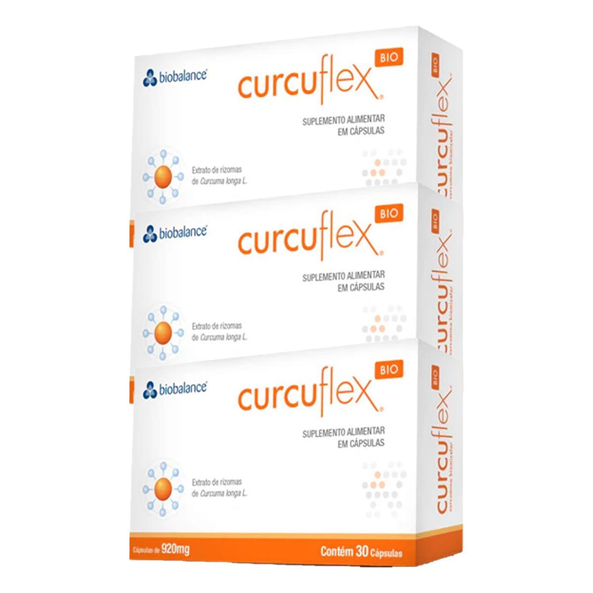 Kit 3X Curcuflex - 30 C�psulas 920mg - Biobalance