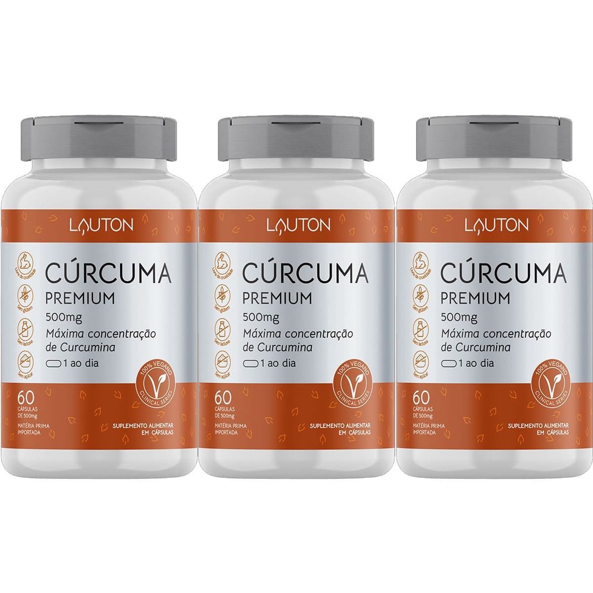 Kit 3X C�rcuma - 60 C�psulas  - Lauton Nutrition