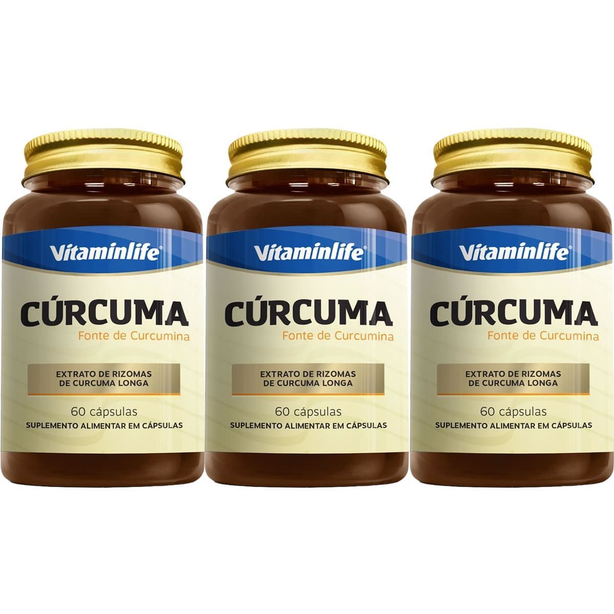 Kit 3X C�rcuma - 60 C�psulas - VitaminLife