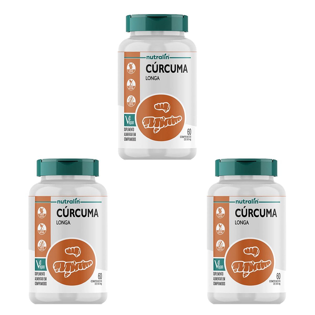 Kit 3X Curcuma Longa - 60 Comprimidos - Nutral�n