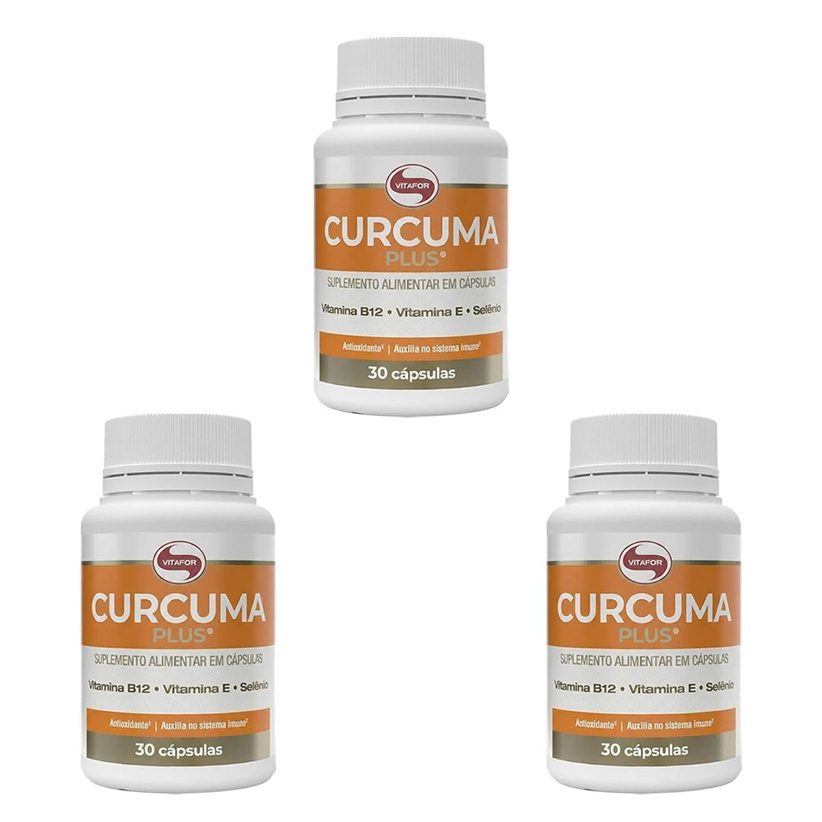Kit 3X Curcuma Plus - 30 C�psulas Softgel - Vitafor