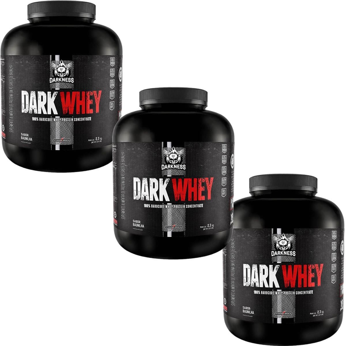 Kit 3X Dark Whey Darkness - 2.300g Baunilha - IntegralM�dica