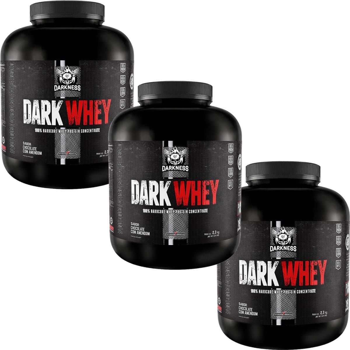 Kit 3X Dark Whey Darkness - 2.300g Chocolate com Amendoim - IntegralM�dica