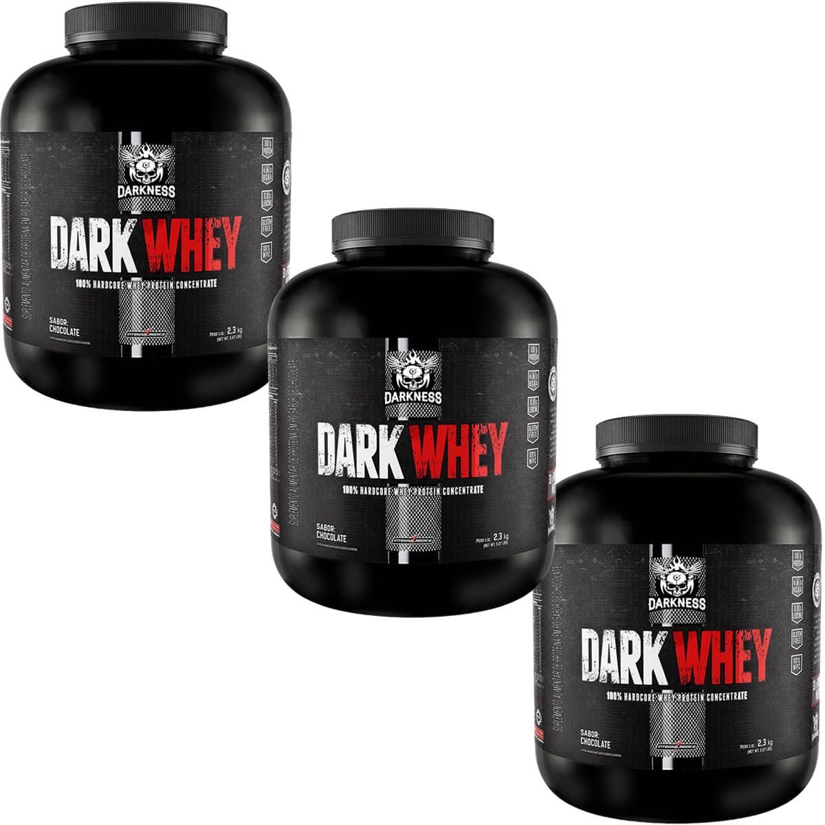 Kit 3X Dark Whey Darkness - 2.300g Chocolate - IntegralM�dica