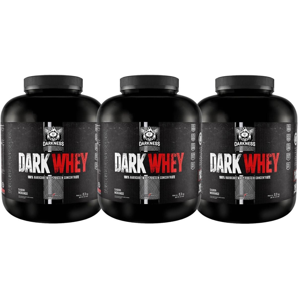 Kit 3X Dark Whey Darkness - 2.300g Morango - IntegralM�dica