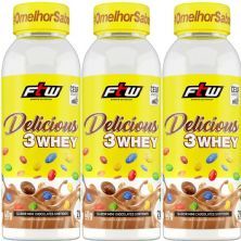 Kit 3X Delicious 3 Whey - 40g Mini Chocolates Sortidos - FTW