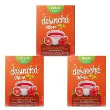 Kit 3X Desincha Moro - 10 Sach�s Laranja Moro e Hibisco - Desinch�