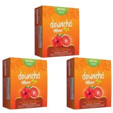 Kit 3X Desincha Moro - 30 Sach�s Laranja Moro e Hibisco - Desinch�