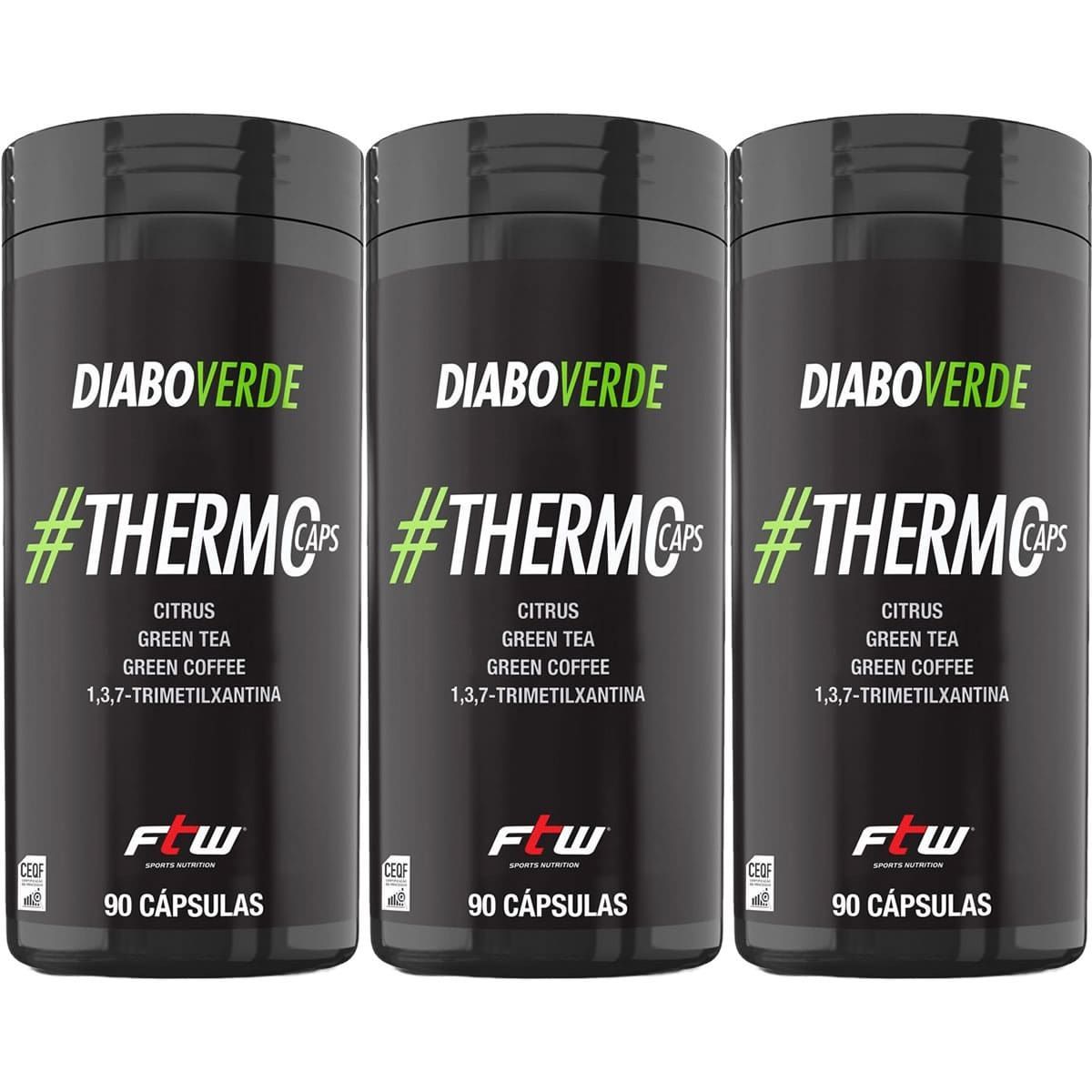 Kit 3X Diabo Thermo Caps - 90 C�psulas - FTW