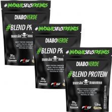 Kit 3X Diabo Verde Blend Protein Mans�o Maromba - 1800g Refil Cookies - FTW