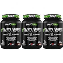 Kit 3X Diabo Verde Blend Protein Mans�o Maromba - 900g Chocolate - FTW