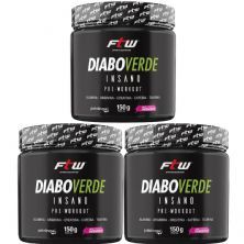 Kit 3X Diabo Verde Insano Pre - Workout - 150g Sabor Energ�tico - FTW