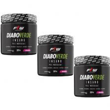 Kit 3X Diabo Verde Insano Pre - Workout - 300g Sabor Energ�tico - FTW