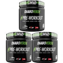 Kit 3X Diabo Verde Pre-Workout - 300g Sabor Cola - FTW
