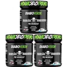 Kit 3X Diabo Verde Pre-Workout Mansao Maromba - 250g Black Ice - FTW