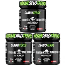 Kit 3X Diabo Verde Pre-Workout Mans�o Maromba - 250g Frutas Vermelhas - FTW