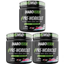 Kit 3X Diabo Verde Pre - Workout Nova F�rmula- 150g Cereja Ice - FTW