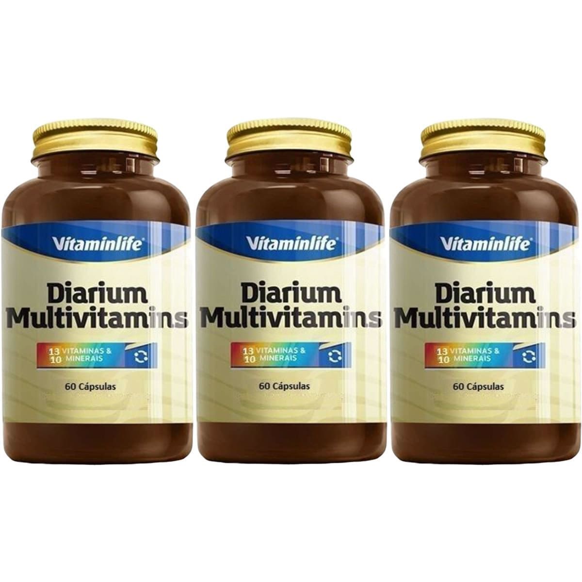 Kit 3X Diarium Multivitam�nico - 60 C�psulas - VitaminLife