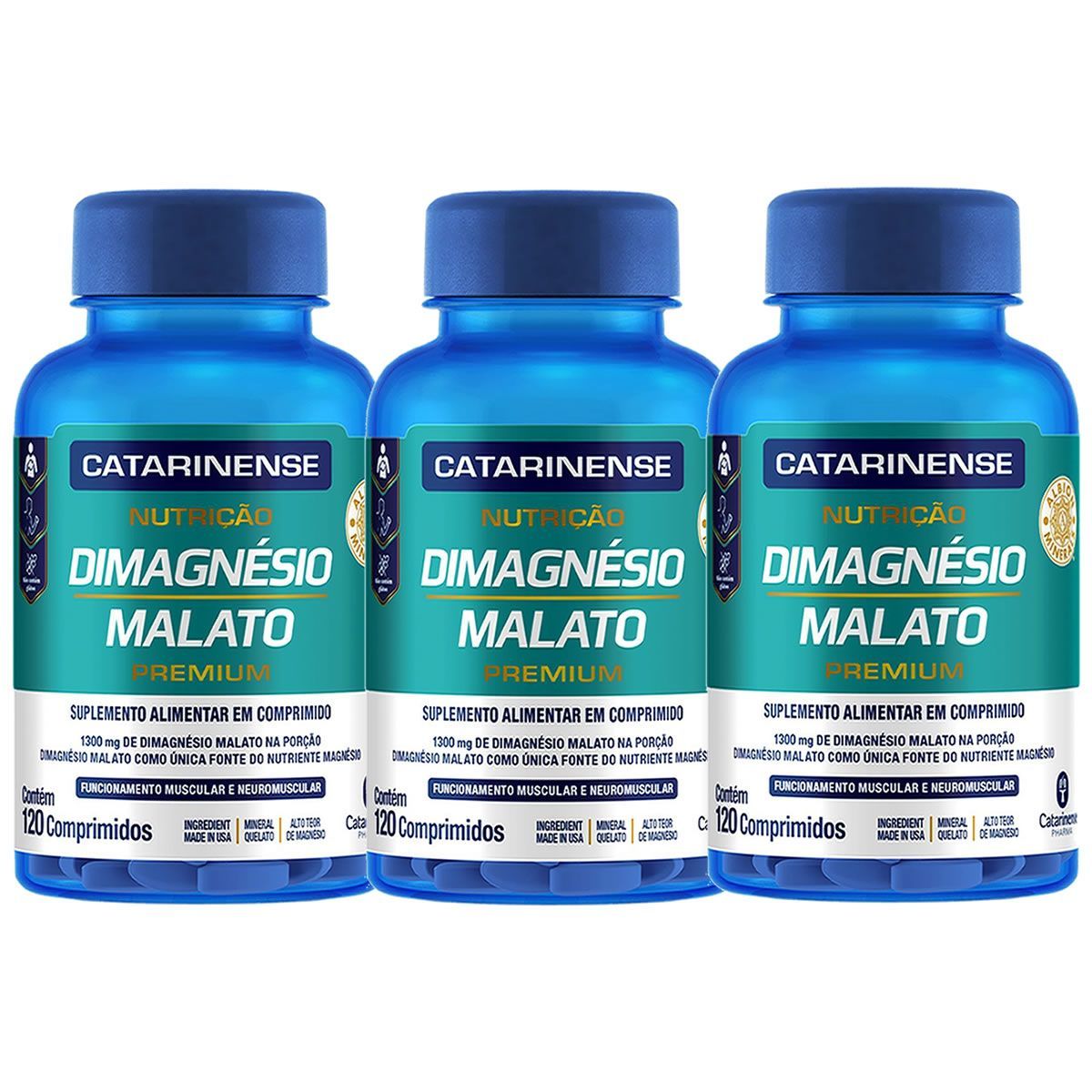 Kit 3X Dimagn�sio Malato - 120 Comprimidos - Catarinense
