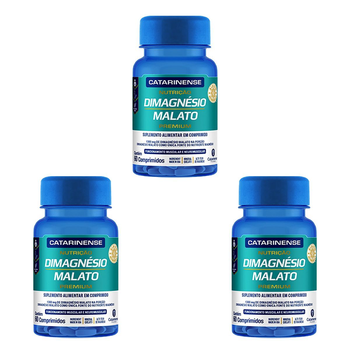 Kit 3X Dimagn�sio Malato - 60 Comprimidos - Catarinense