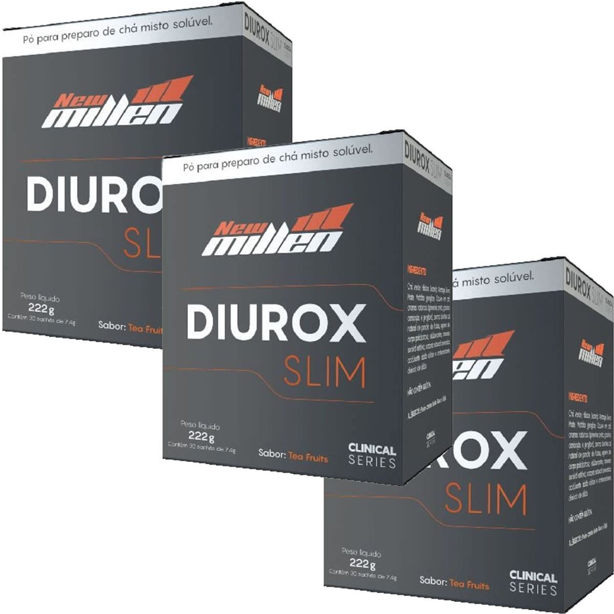 Kit 3X Diurox - 222g Tea Fruits - New Millen
