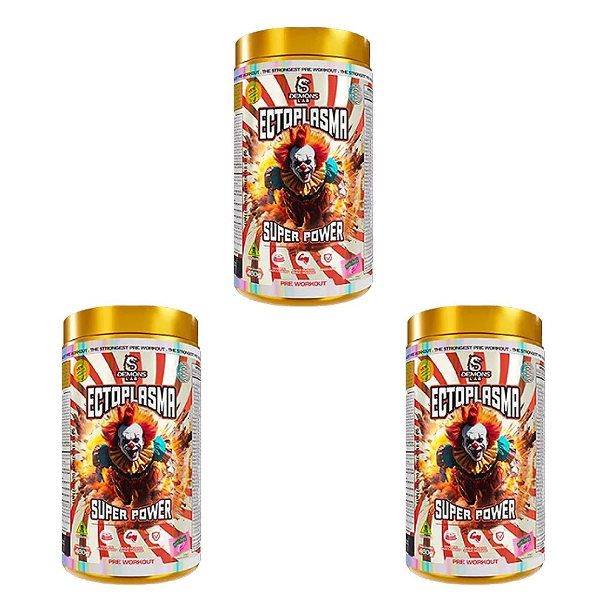 Kit 3X Ectoplasma Super Power - 480g Tutti Frutti - Demons Lab