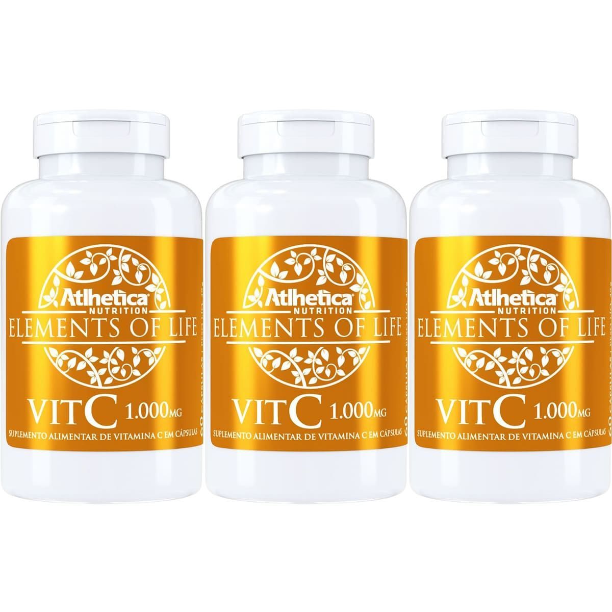 Kit 3X Elements Of Life Vit C - 60 C�psulas - Atlhetica Nutrition