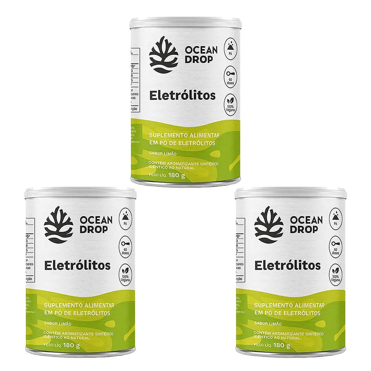 Kit 3X Eletr�litos - 180g Lim�o - Ocean Drop