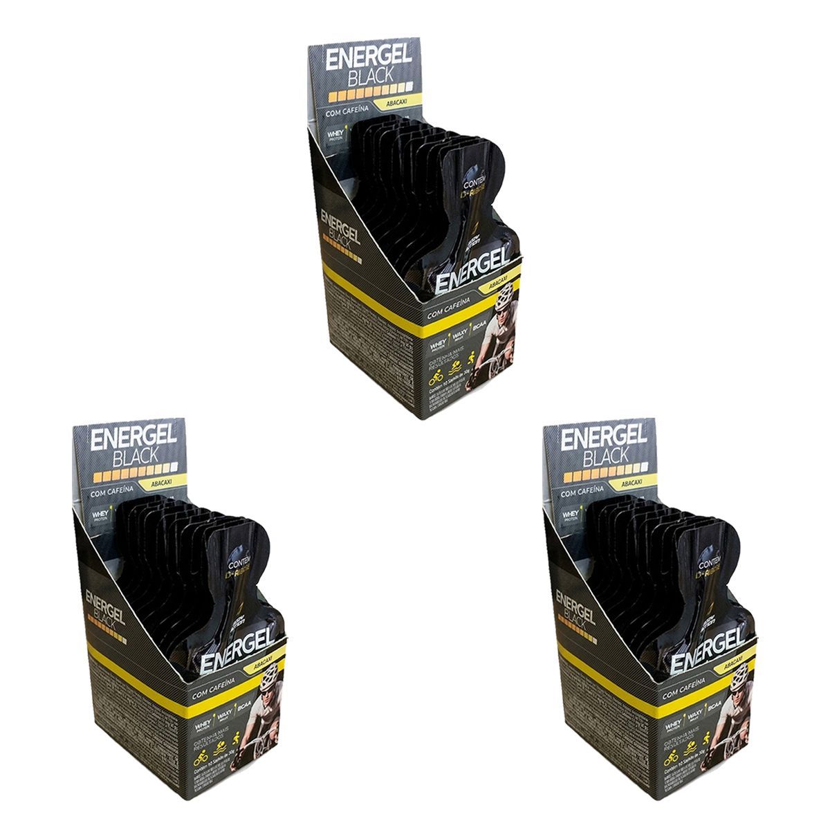 Kit 3X Energel Black - 10 Sach�s Abacaxi - BodyAction