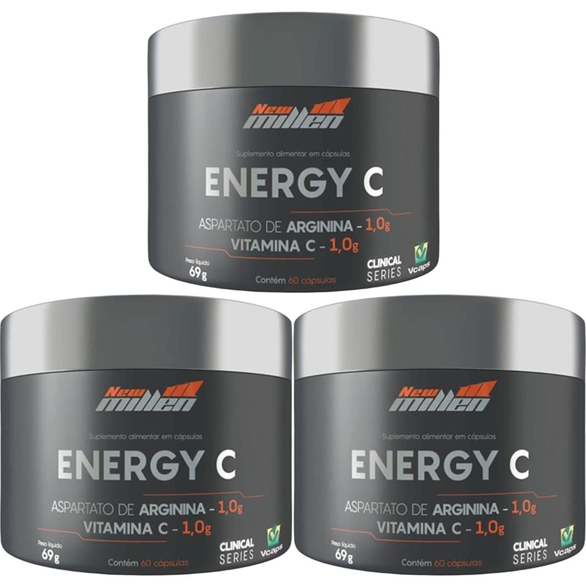 Kit 3X Energy C - 60 C�psulas  - New Millen