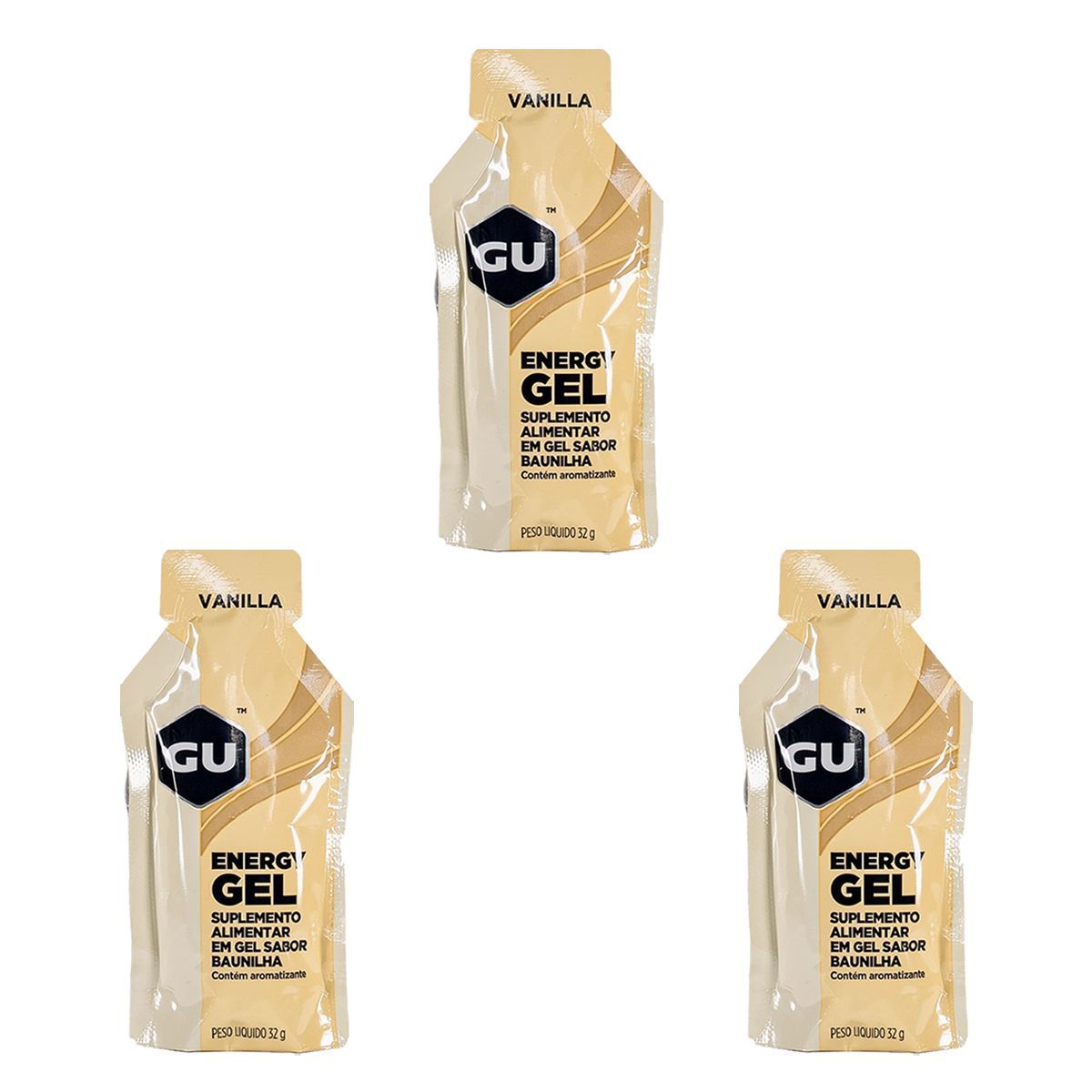 Kit 3X Energy Gel - 1 Sach� 32g Vanilla - GU