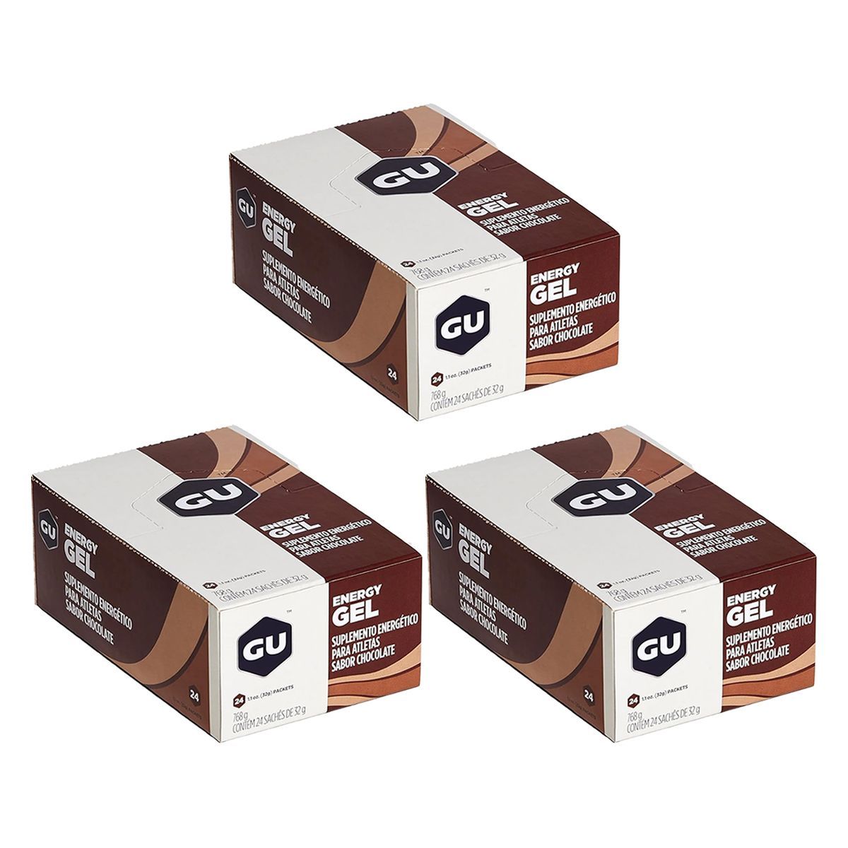 Kit 3X Energy Gel - 24 Sach�s 32g Chocolate - GU