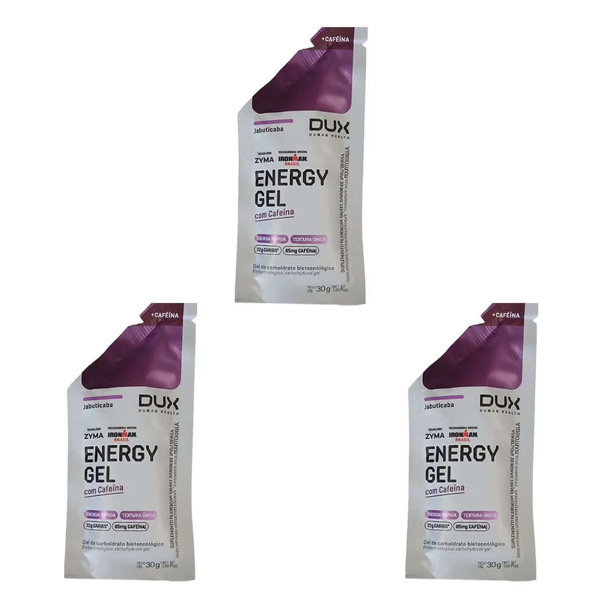 Kit 3X Energy Gel com Cafe�na - 1 Unidade 30g Jabuticaba - Dux Nutrition