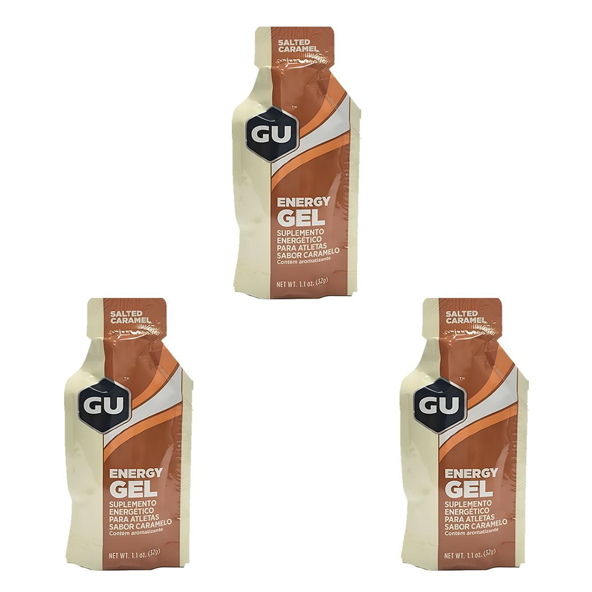 Kit 3X Energy Gel - Sabor Caramelo 1 sach�s 32g - GU
