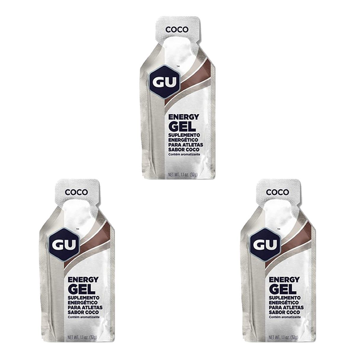 Kit 3X Energy Gel - Sabor Coco 1 Sach�s 32g - GU