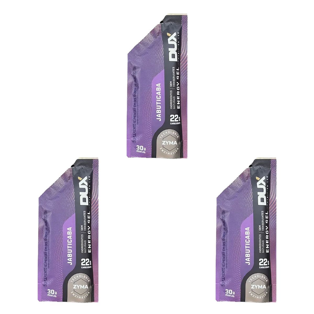 Kit 3X Energy Gel sem Cafe�na - 1 Unidade 30g Jabuticaba - Dux Nutrition