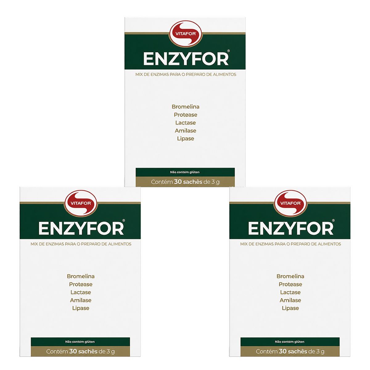 Kit 3X Enzyfor - 30 Sach�s de 3g - Vitafor