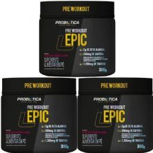 Kit 3X Epic Pr� Workout - 300g Frutas Vermelhas - Probi�tica