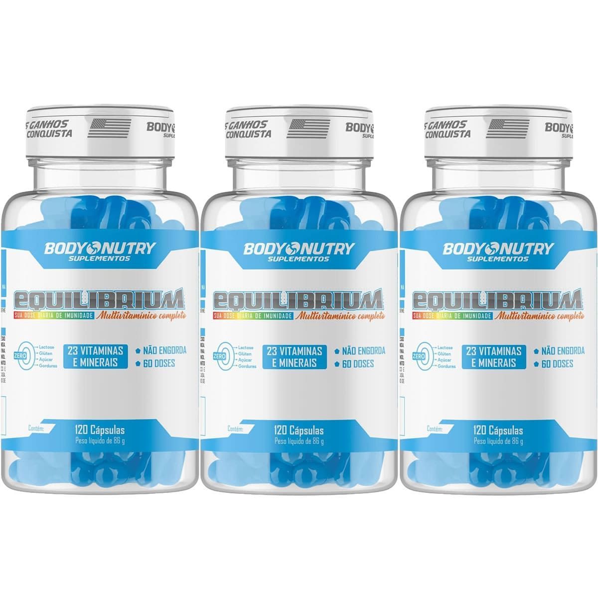 Kit 3X Equilibrium Multivit - 120 C�psulas - Body Nutry