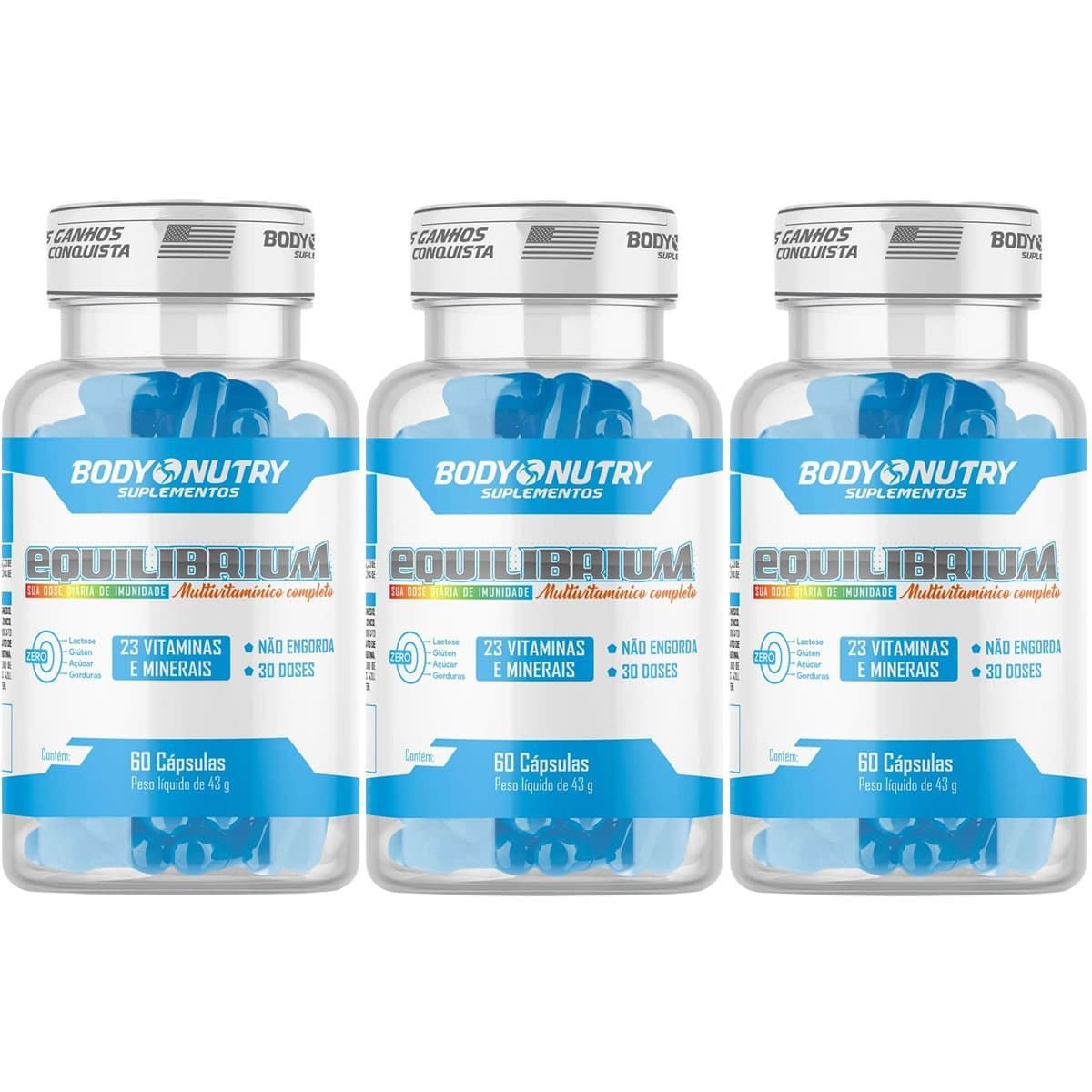 Kit 3X Equilibrium Multivit - 60 C�psulas - Body Nutry