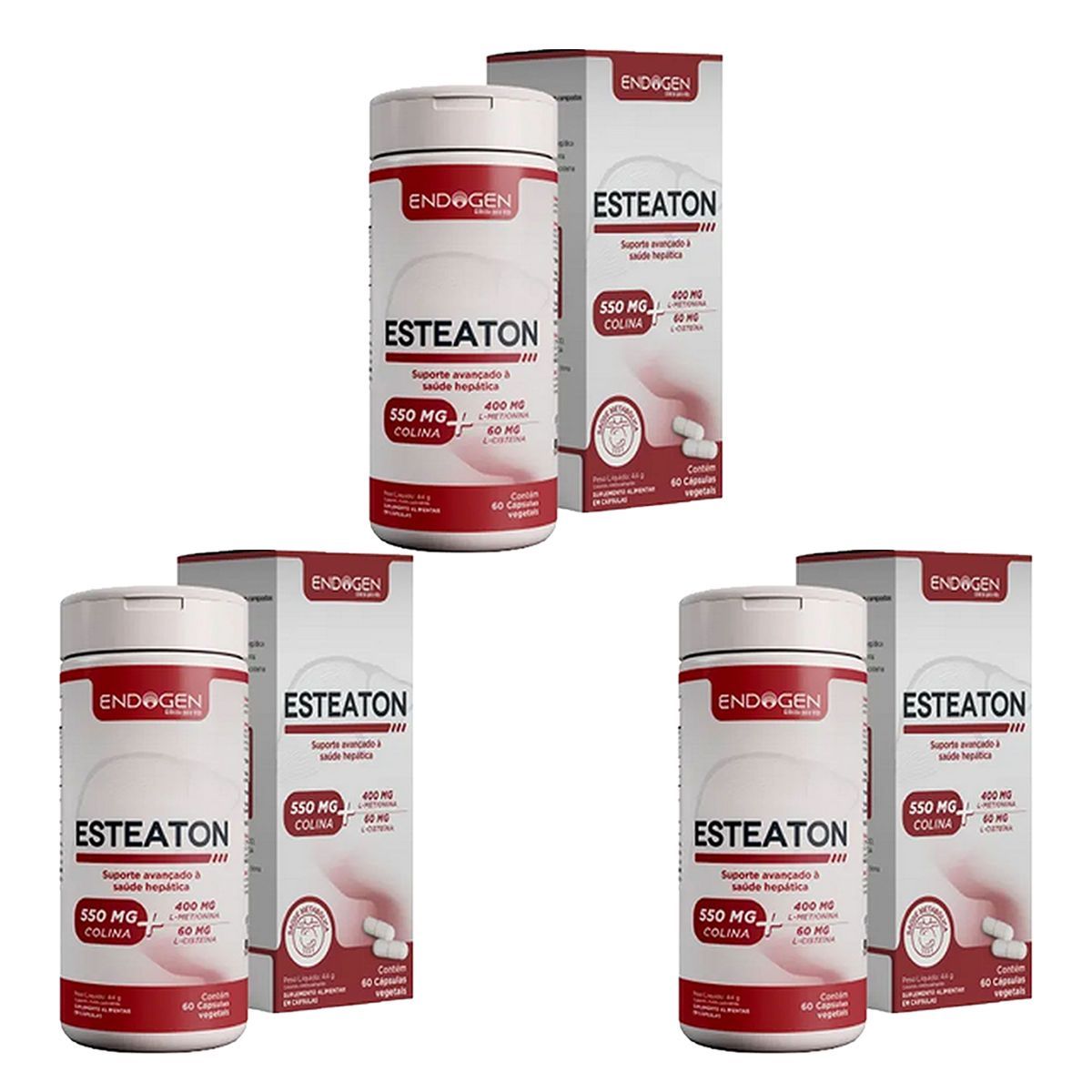 Kit 3X Esteaton - 60 C�psulas - Endogen