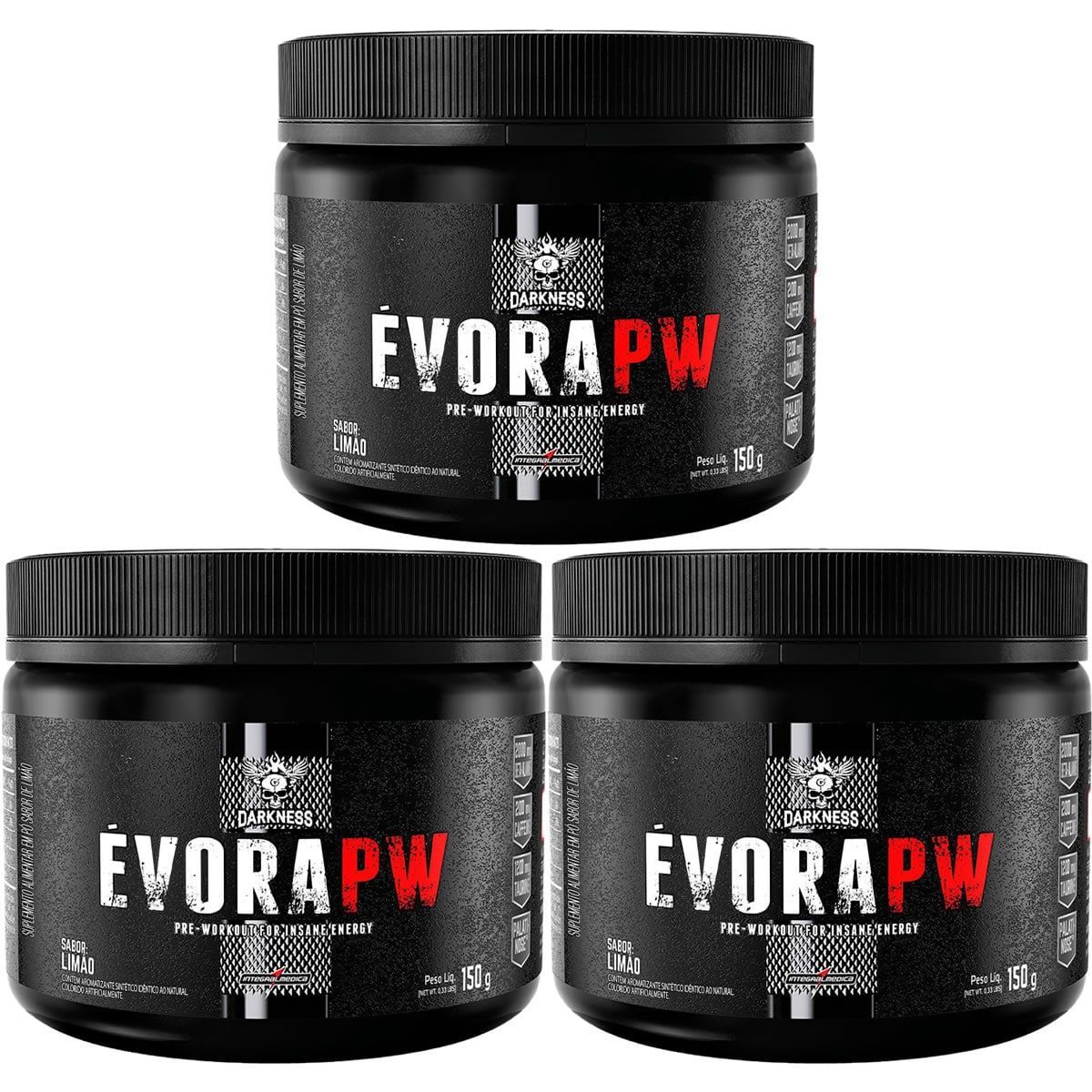 Kit 3X �vora PW Insane Energy - 150g Lim�o - IntegralM�dica