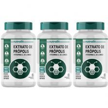 Kit 3X Extrato de Pr�polis com Vitaminas C + D3 + Zinco - 60 Comprimidos - Nutralin