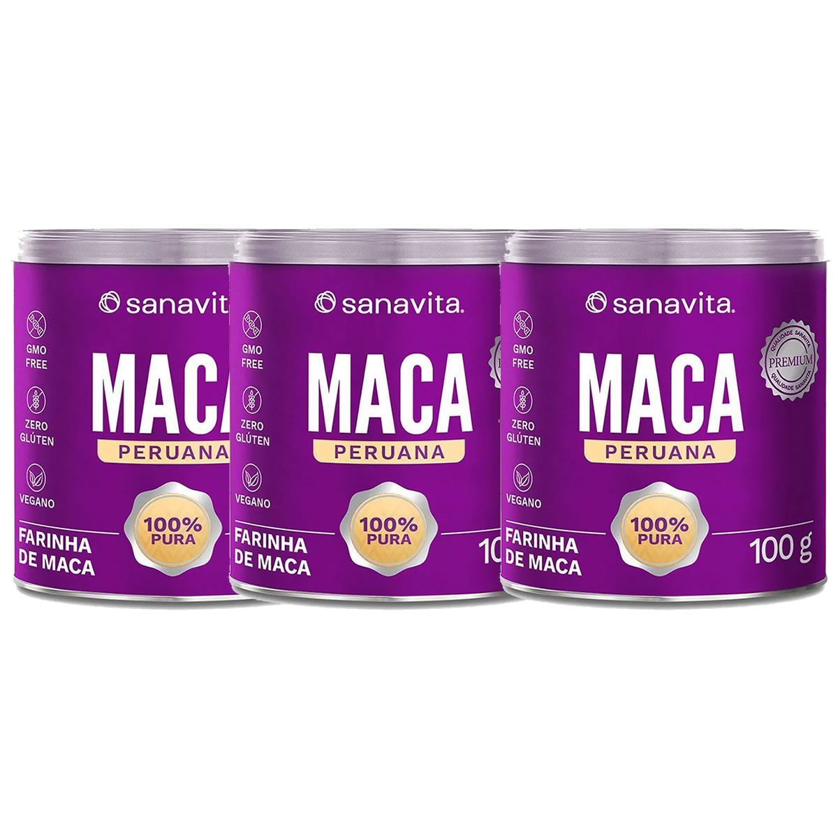 Kit 3X Farinha de Maca Peruana - 100g - Sanavita
