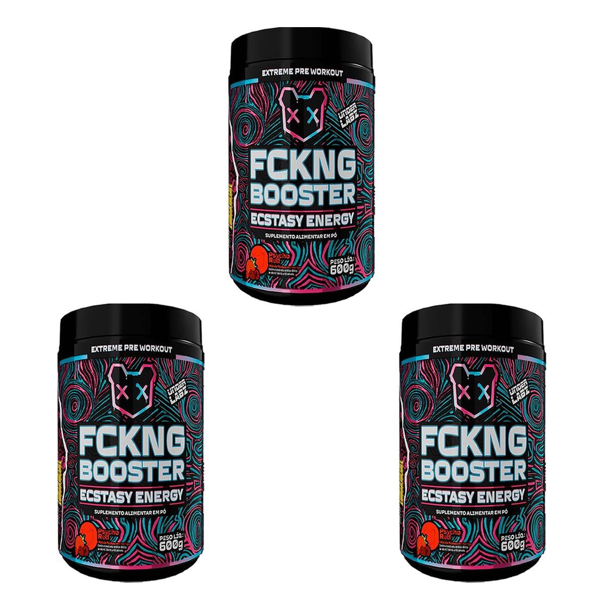 Kit 3X Fckng Booster - 600g Psycho Red - Under Labz