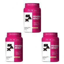 Kit 3x Femini Whey 900g Baunilha - Max Titanium