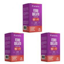 Kit 3X Ferro Quelato Bisglicinato - 30 C�psulas Vegetais - Sanavita