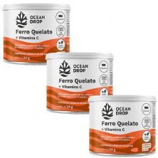 Kit 3X Ferro Quelato + Vitamina C - 60 C�psulas 400mg - Ocean Drop