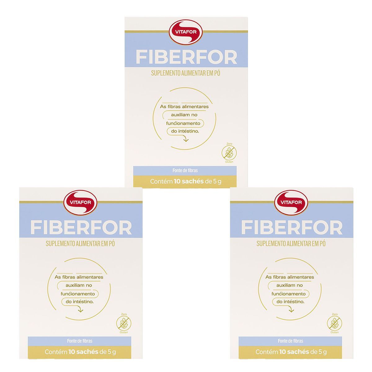 Kit 3X Fiberfor - 10 Sach�s de 5g - Vitafor