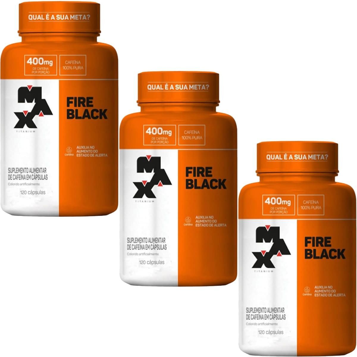 Kit 3X Fire Black - 120 C�psulas - Max Titanium